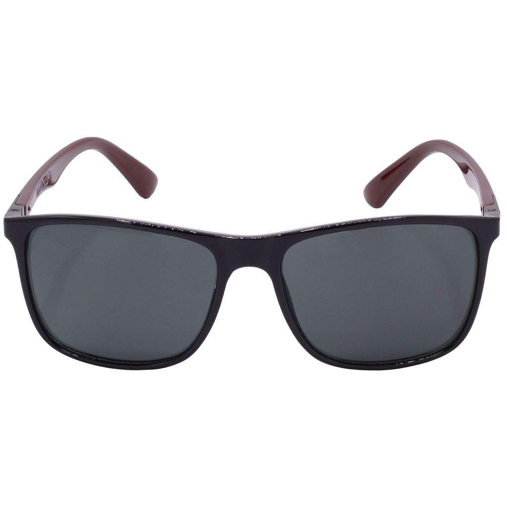 Hrinkar Grey Rectangular Sunglasses Brands Black, Brown Frame Goggles for Men & Women - HRS-BT-08-BK-BWN-BK view 2