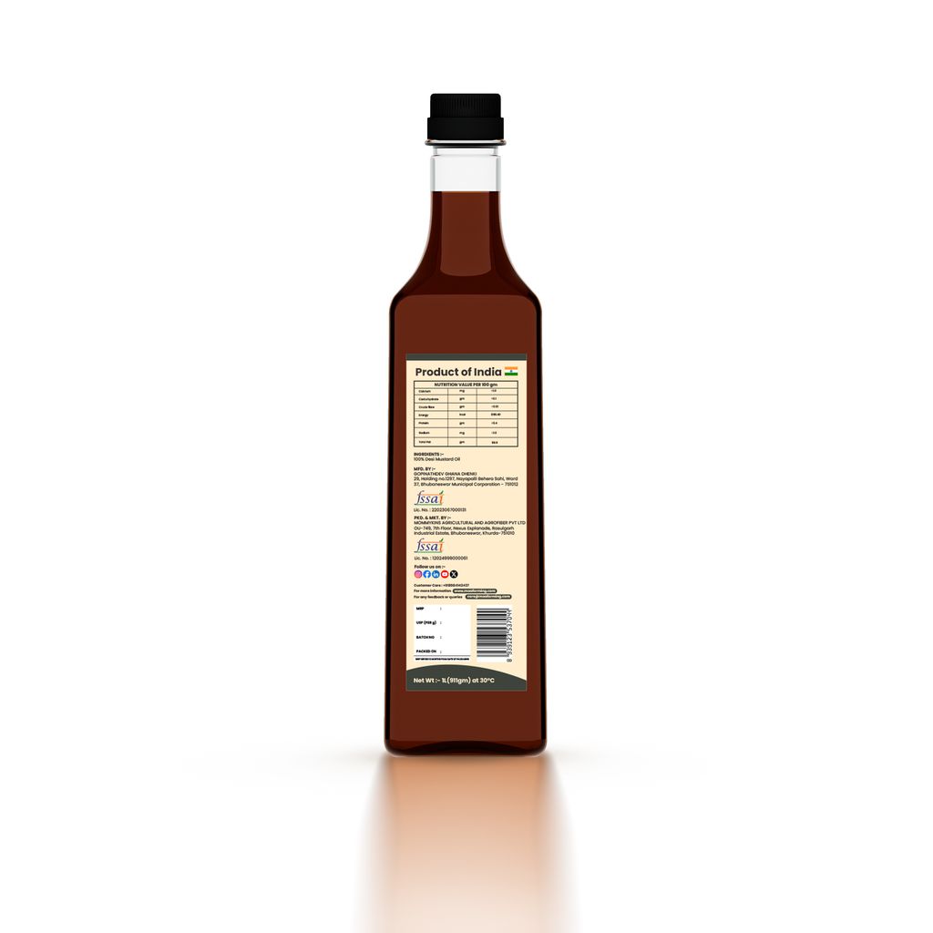 MAA FARMING - FROM SOIL TO PLATE 100% Pure and Natural Black Mustard Oil | Wood Pressed Mustard Oil with Rich Aroma & Flavour | Daily Cooking with Multipurpose Usage Oil (1Ltr) view 2