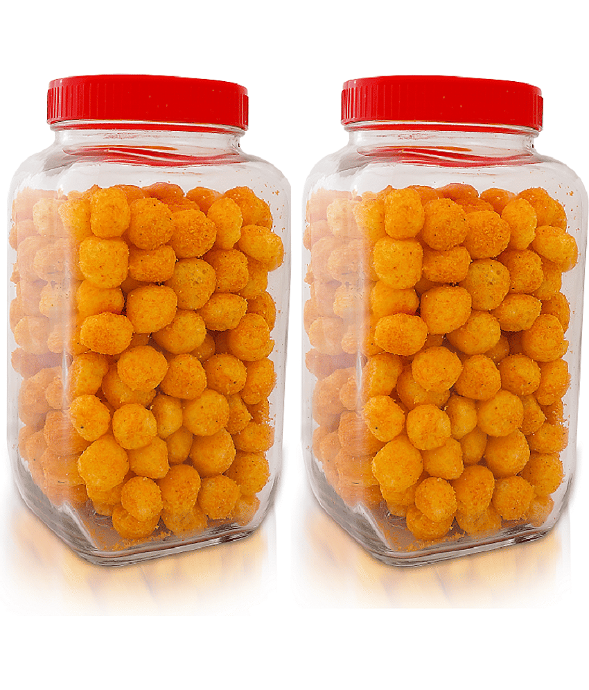 CROCO JAR 2700ml-Squair Jar Glass Food Container Set of 4 2700 mL view 2