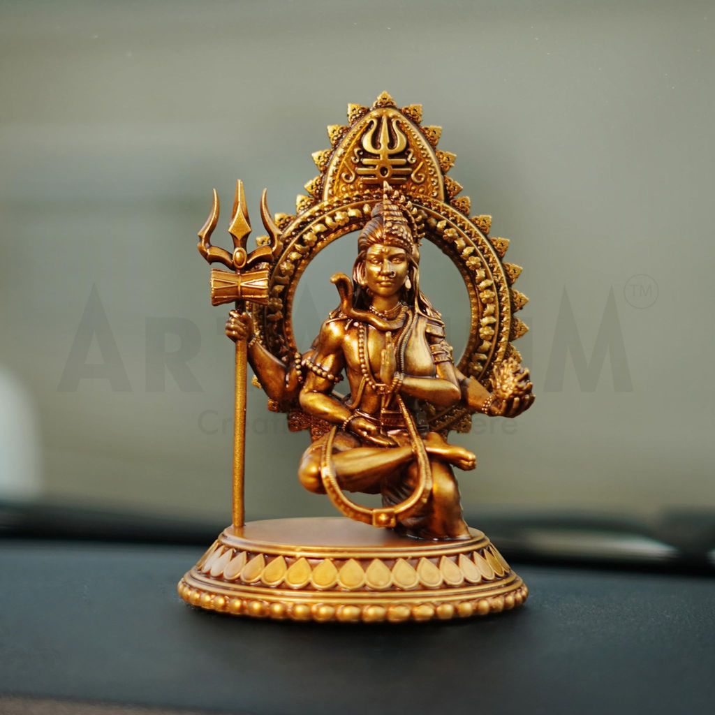 Artarium Car Dashboard Resin Ardhanarishvara Idol Home Decor Item |3D Printed ABS Material | Ardhanarishvara Murti Statue for Gift (Pack-1) Height 3.93 inch view 2