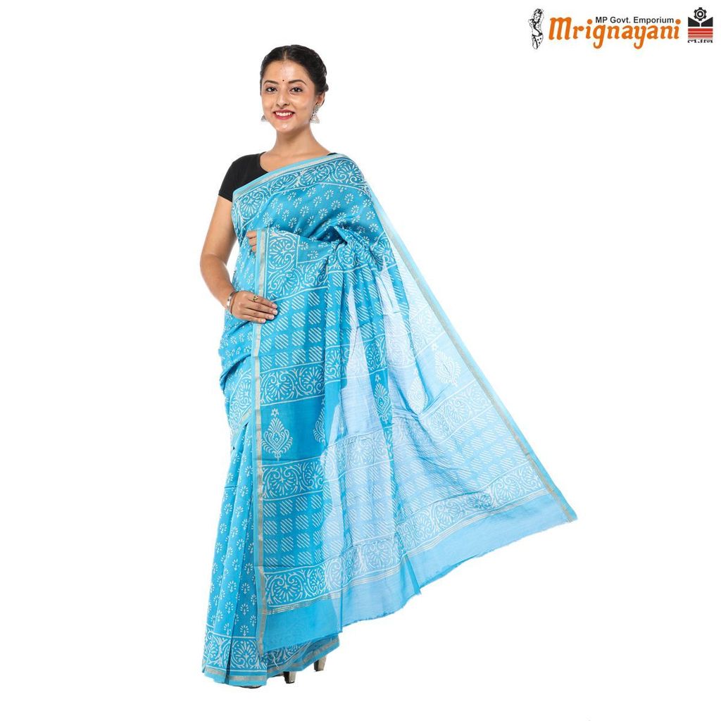HANDLOOM CHANDERI SILK SAREE WITH BLOUSE (SKU - 1SCZ01250522, SAREE-1073) view 2