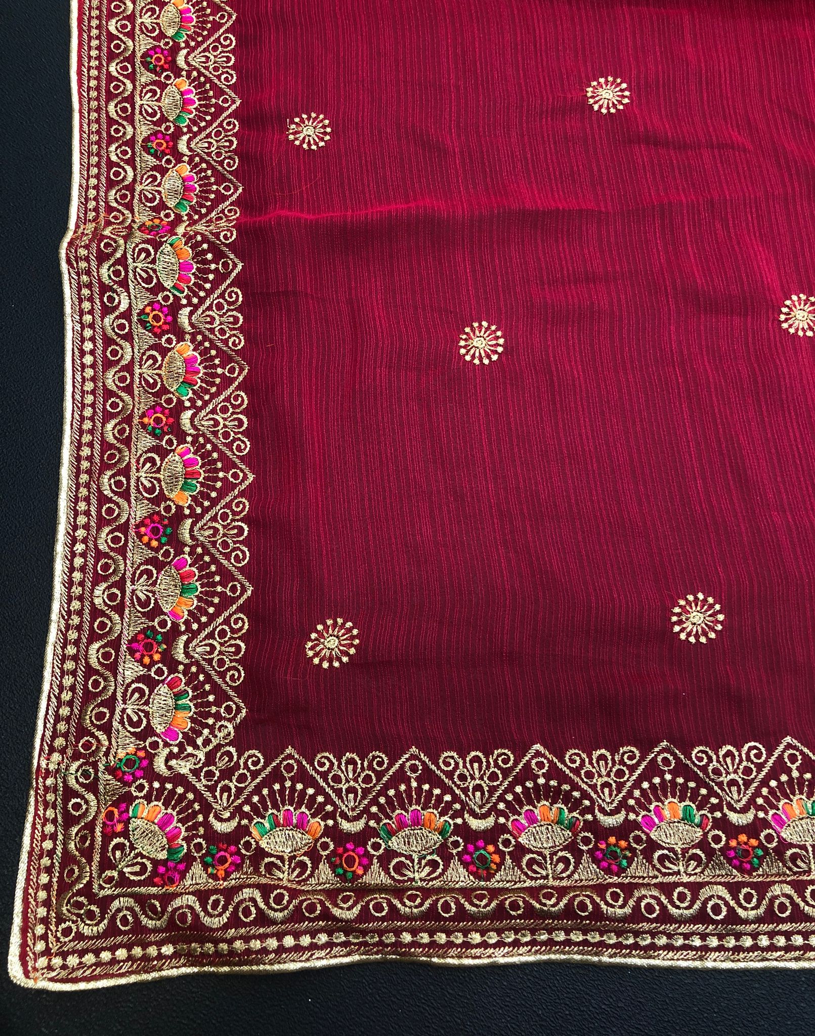 Flute Fashion Designer Embroidery Work Saree view 2