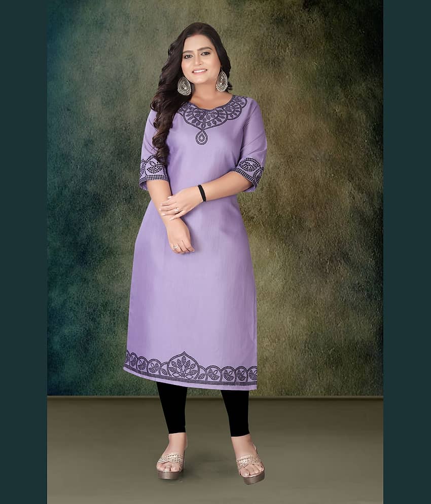 Hetsa Women Rayon Printed A-line Kurti ( Multicolor ) view 2