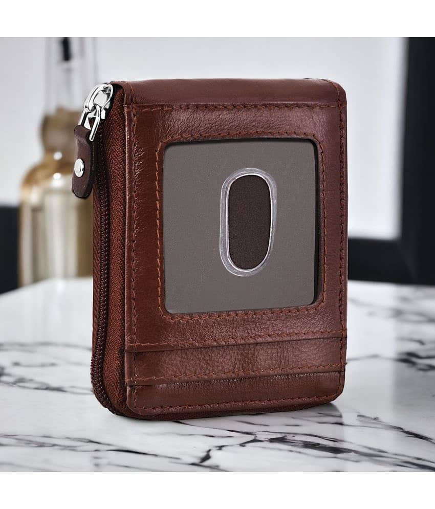 Lorenz Brown 100% Leather Men's RFID Wallet ( Pack of 1 ) view 2