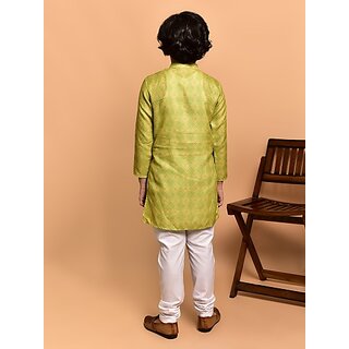 PrintCultr Boys Festive & Party Kurta and Pyjama Set (Yellow) view 2