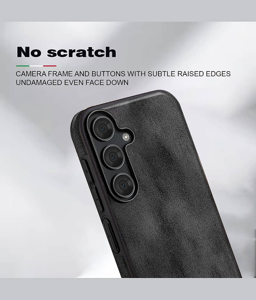 BIG WINGS Plain Cases Compatible For Artificial Leather Samsung Galaxy A24 ( Pack of 1 ) view 2