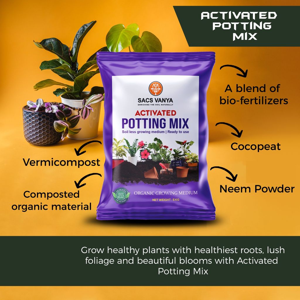 SACS Vanya Activated Potting Mix for Home Garden Plants view 2