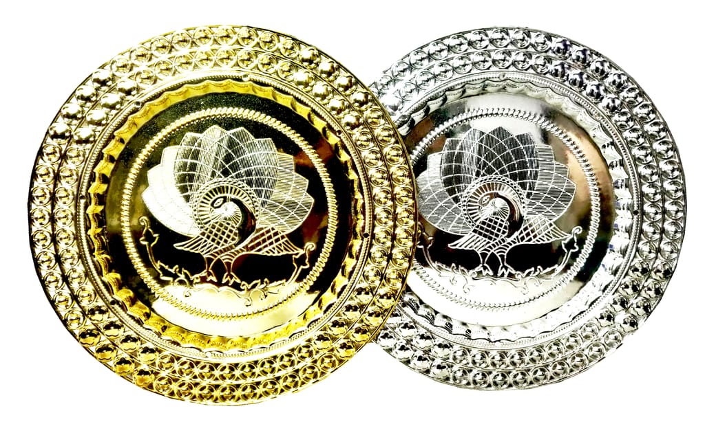 Omkar by R3 Inc. Royal Gift Plate/Tray for Gifts Hampers | Designer Shagun Plate | Wedding Tray for gift/fruit Packing (Pack of 2) Multicolor (Jumbo) view 2
