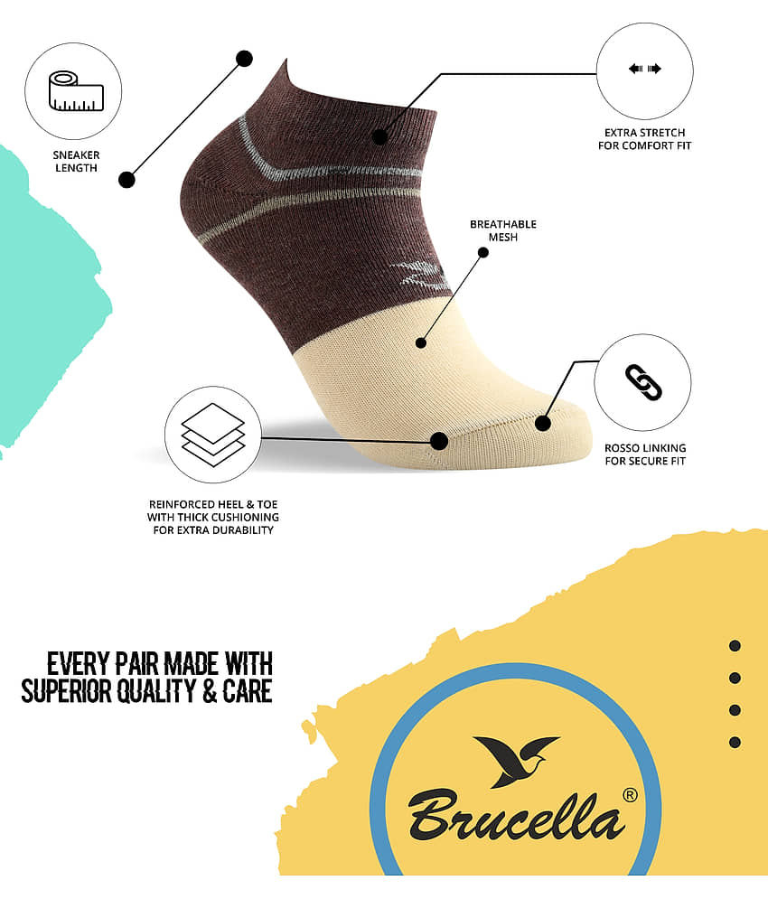 Brucella Blended Men's Solid Multicolor Ankle Length Socks ( Pack of 5 ) view 2