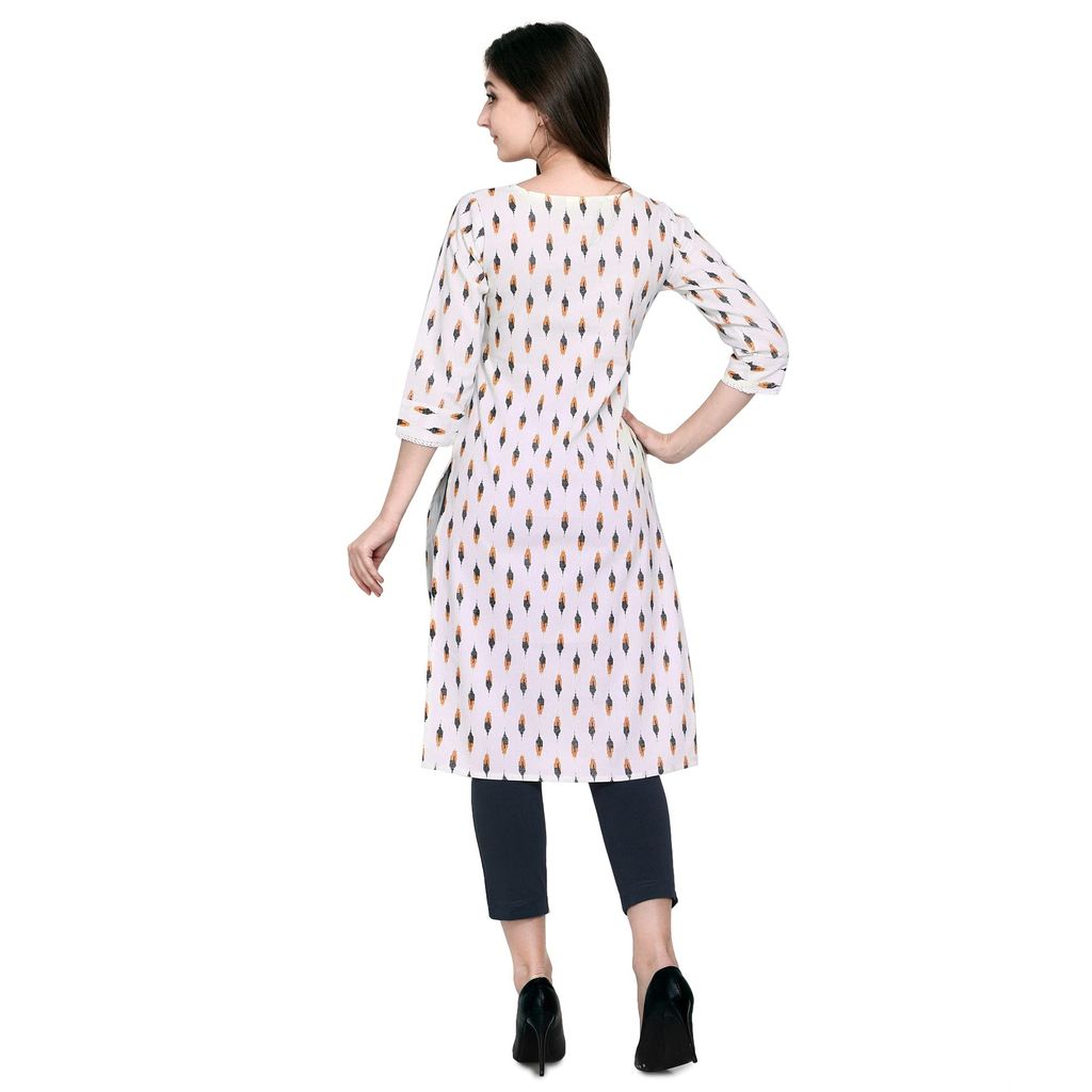 Pinkriti Women Cotton Straight Kurta view 2