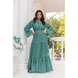 SARINKU Georgette Gown Dress for Women Stylish Western Gown Long Dress view 2