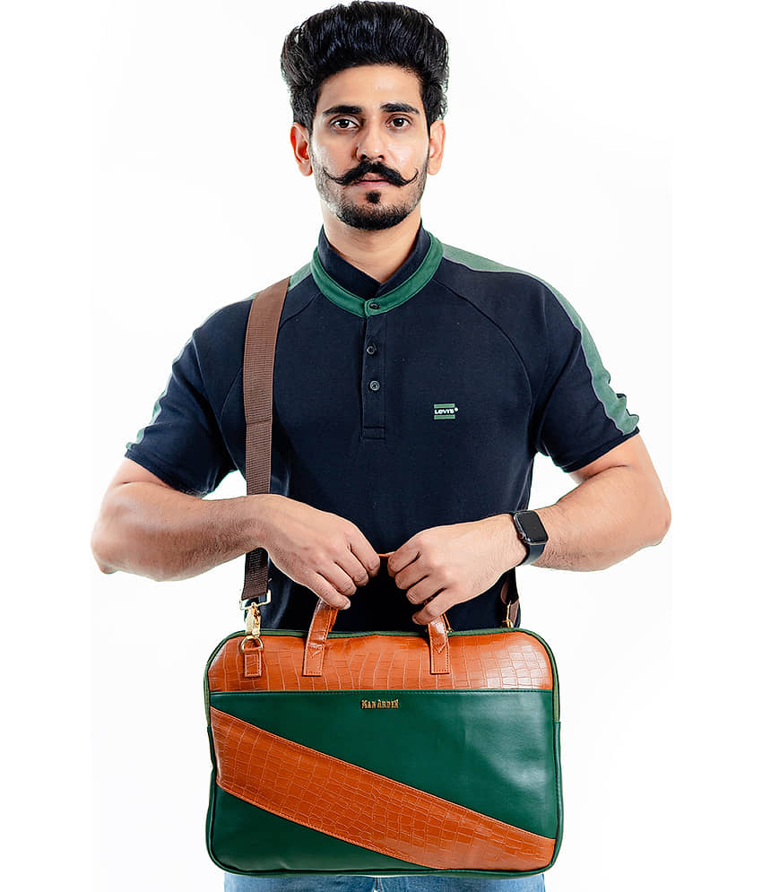Man Arden 14 Ltrs Green Laptop Bags view 2