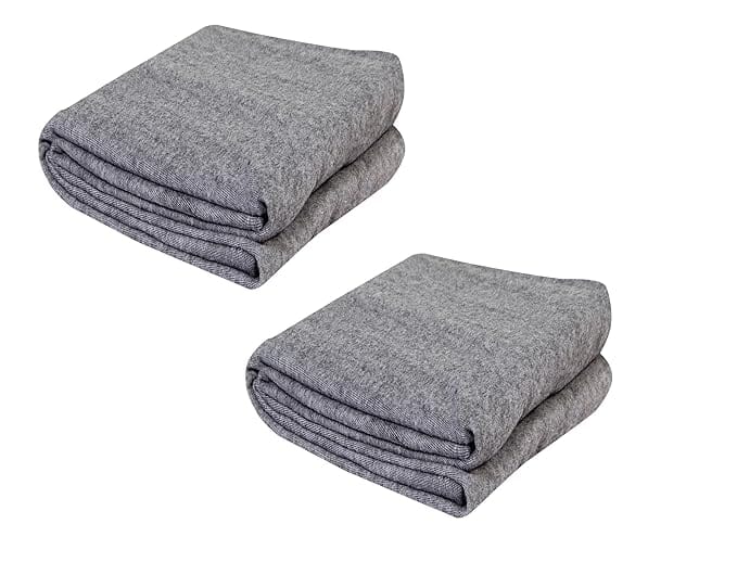 Dream Living Woolen Blanket Warm and Super Soft Single Bed Blankets for All Season Multipurpose (Grey, Pack of 2)
