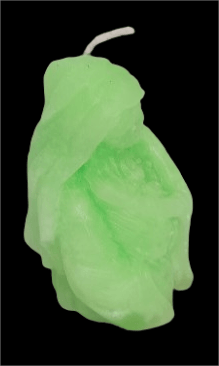 Green Praying Monk Candle view 2