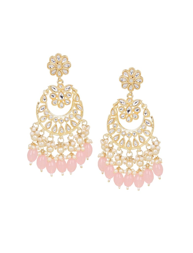 Cardinal Kundan Gold Plated Pink Onyx Choker Necklace Set view 2