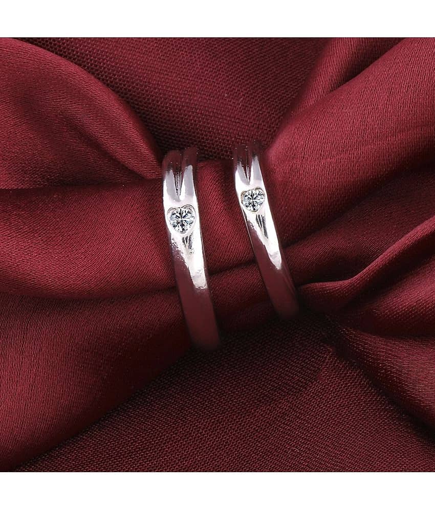 Speical For Couple Ring Valentines Couples Gift Sets Silver Plated Adjustable Ring Set Women And Men view 2