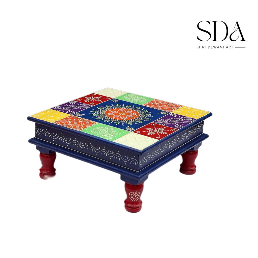 Wooden Jodhpuri Bajoth/Pooja Chowki For Home Decor view 2
