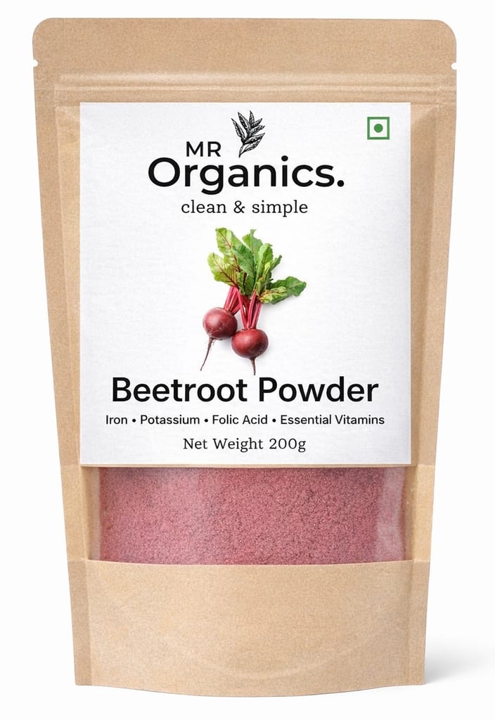 Beetroot Powder 200g | Chukander | Superfood | Blood Pressure Energy Stamina | Skin Glow | No Sugar No Additives | Pure Natural | MR Organics