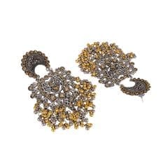 Oxidized Silver Color Gold Color Gungroo Earrings view 2