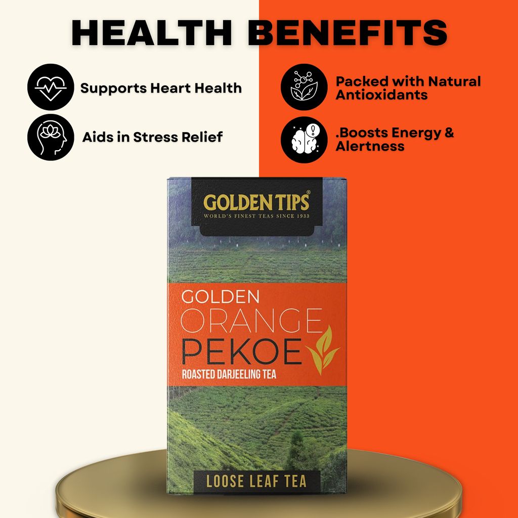 Golden Tips Darjeeling Orange Pekoe Loose-Leaf Black Tea, Premium Himalayan Single-Origin Tea, Handpicked & Expertly Processed for Rich Aroma & Flavor, Fresh & Authentic, (100 gram- 50 Cups) view 2
