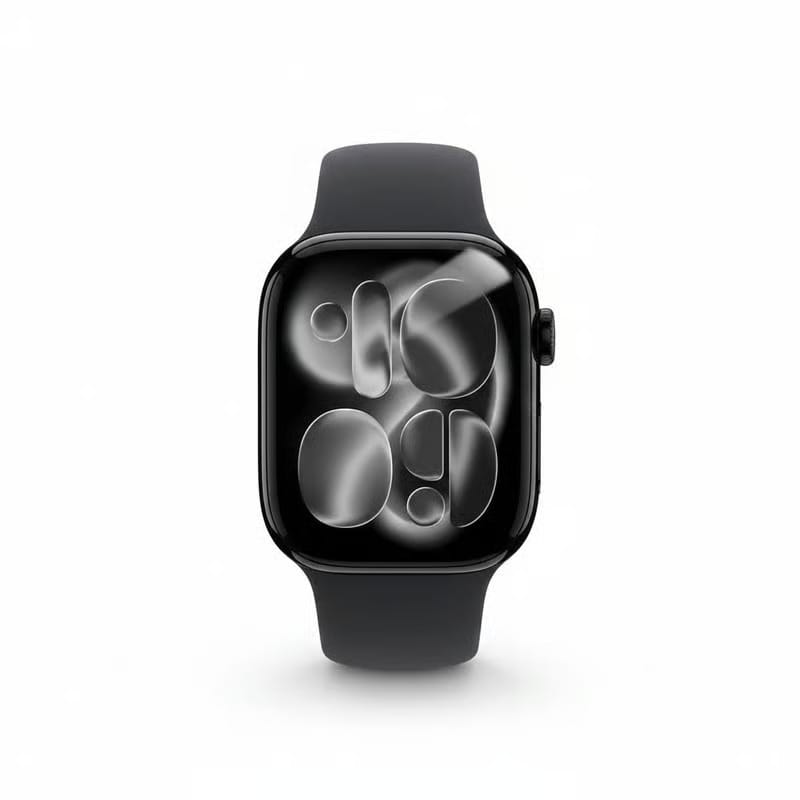 Series 11 Smart Watch - 42mm Jet Black Aluminium Case Black Sport Band - (Black Strap, Medium/Large) view 2
