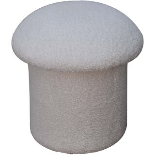 White Boucle Mushroom Footstool view 2