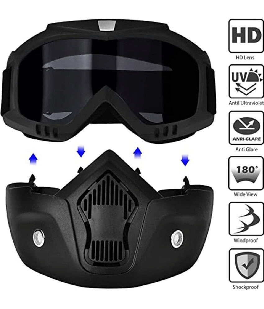 sakimo Night Vision Black Riding Goggles ( Pack of 1 ) view 2