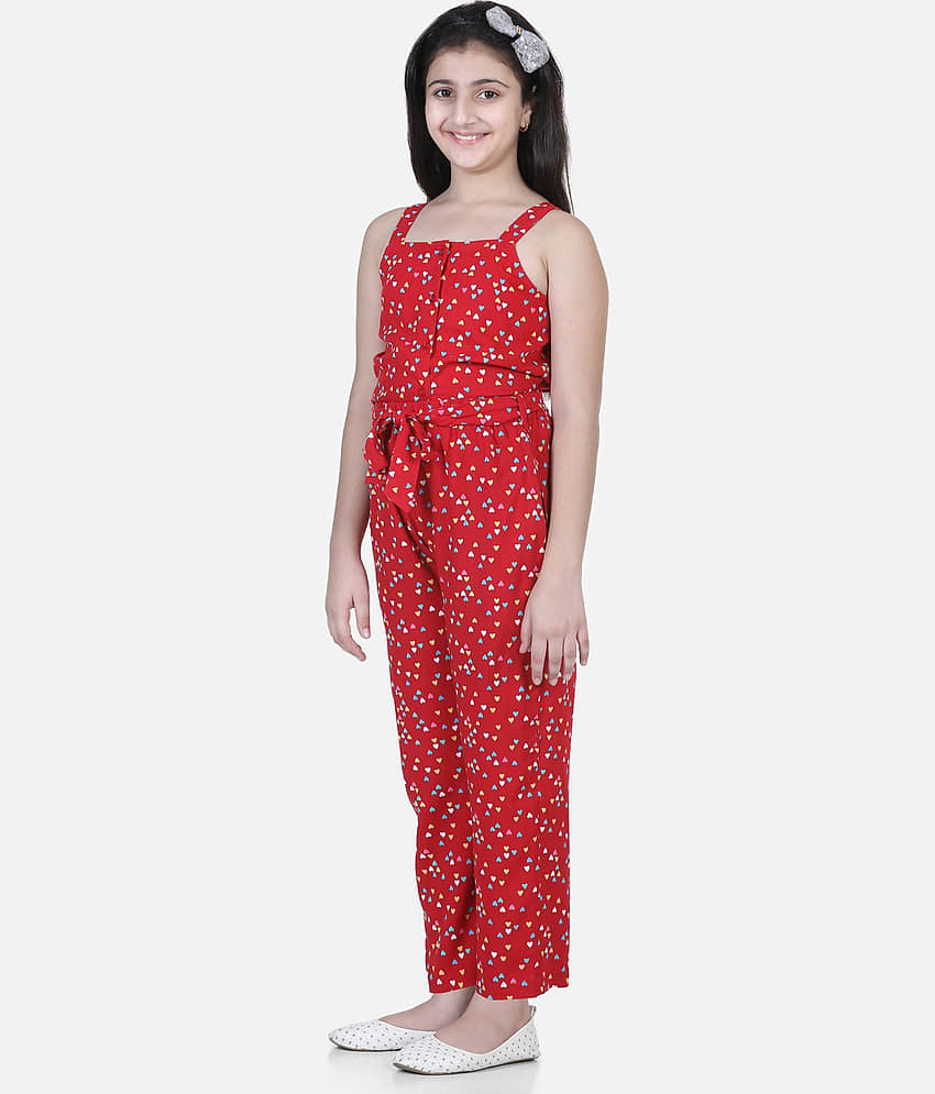 StyleStone Pack of 1 Girls Rayon Top With Palazzo ( Red ) view 2