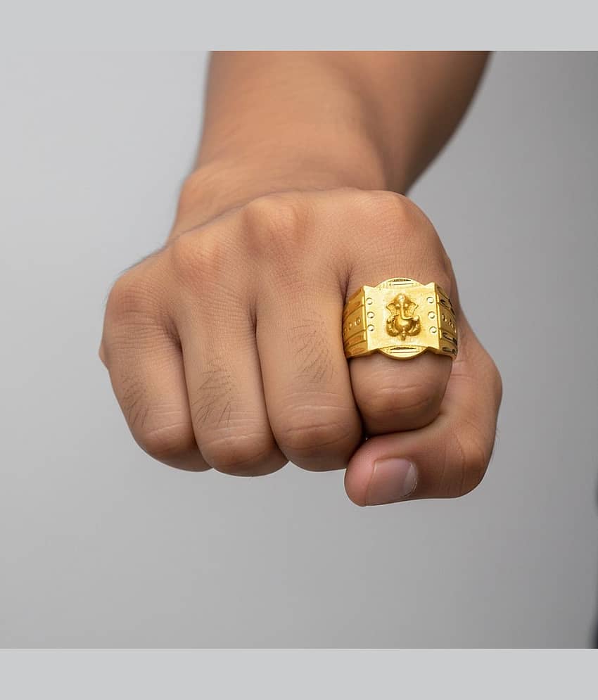 AKLINA Golden Multi Finger Rings ( Pack of 2 ) view 2