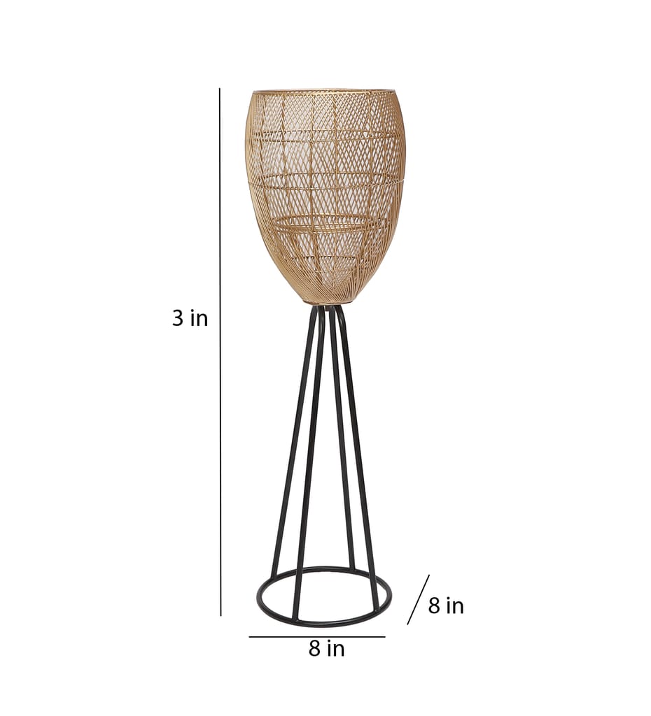 Long Stiripes Metal Planter Stand view 2
