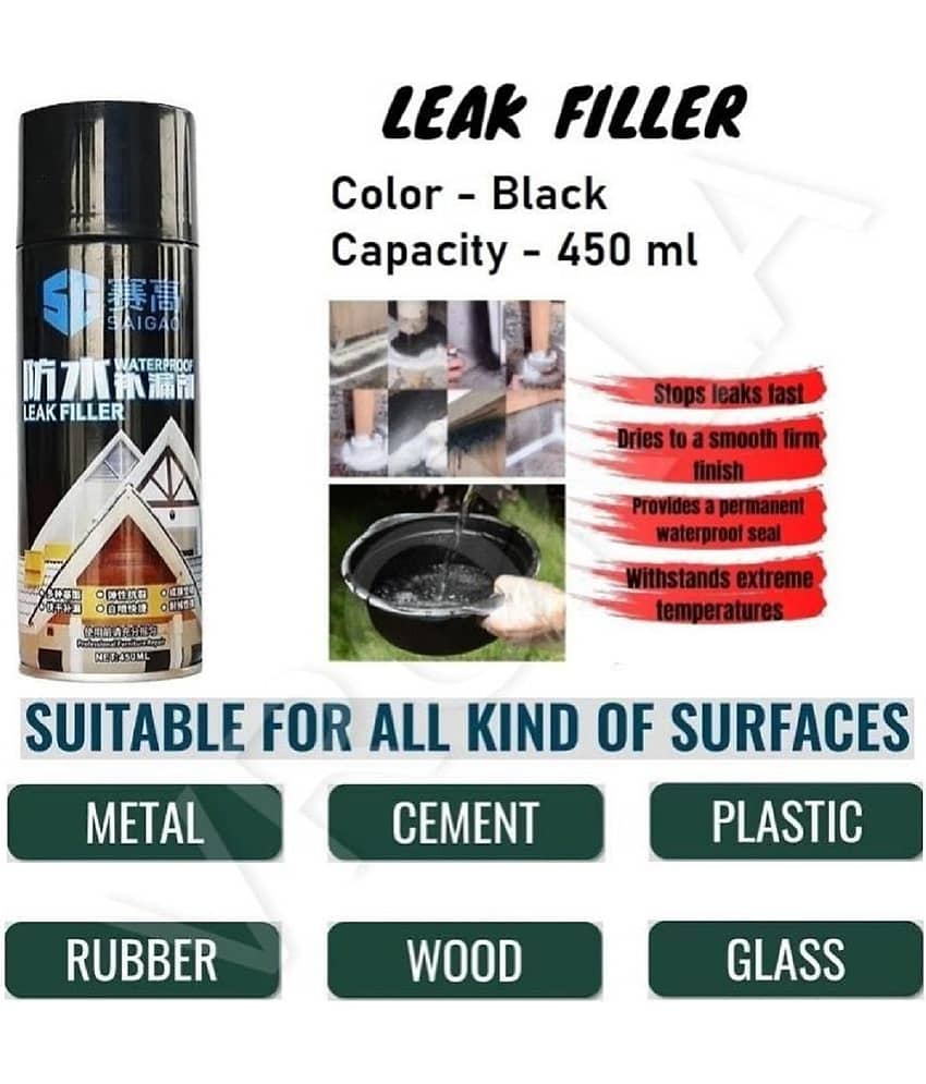DHSMART Leak ProofSpray Leakage Repair Silver Polish Spray Leakage Roof Waterproof Sealant Spray Rubber Paint 450 g view 2