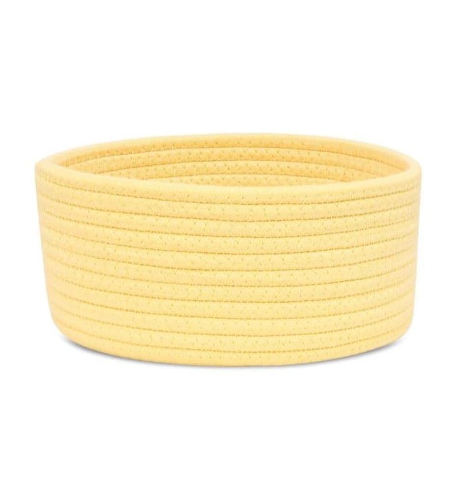 Generic Cotton 8x3 Inch Round 1 Pcs Bedside Organizer With Out Lid (Yellow)-PID66383 view 2