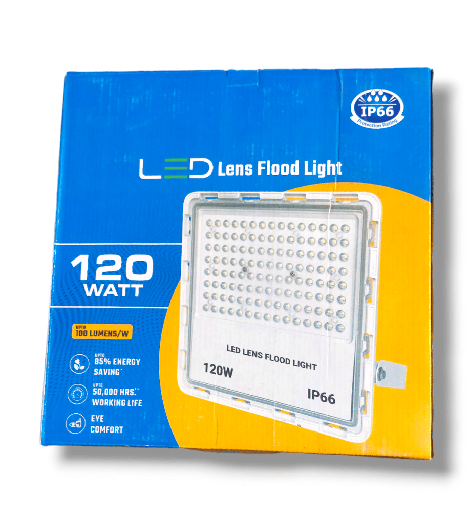 ALCOLIGHT 120W LED Flood Light LENCE, Waterproof IP66, 10000lm, 5000K Daylight, ETL DLC Listed view 2