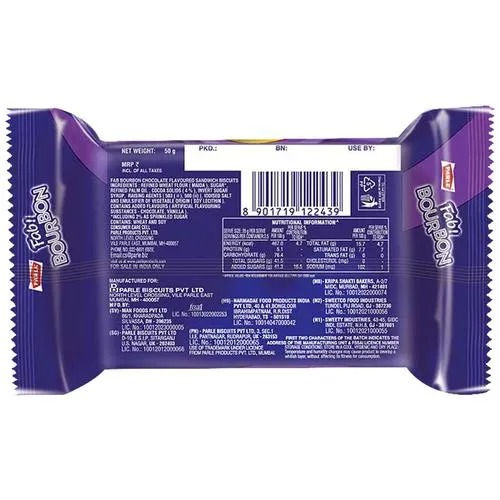 Parle Fab Bourbon Biscuit, 50 gm view 2