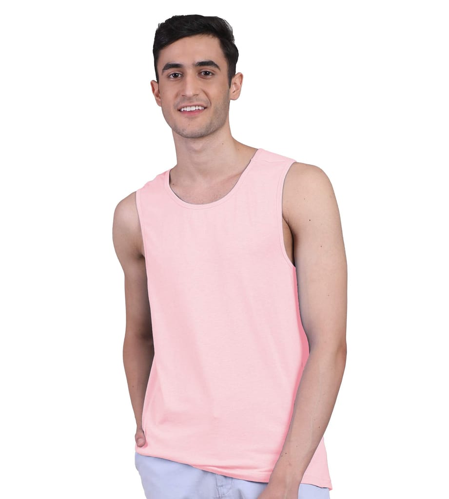 Freecultr Men's Twin Skin Bamboo Active Vest, Anti Microbial, Anti Odor, Breath tech Super Soft - Pack of 1-Peach view 2