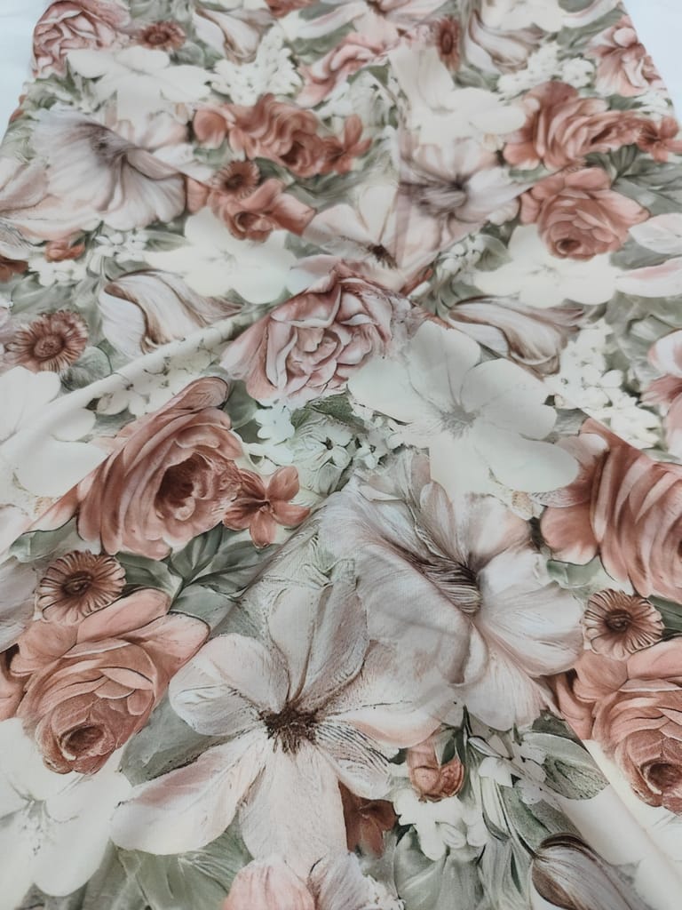 Floral Printed Poly Rayon Digital Printed Fabric 5 MTR For Women Dresses view 2