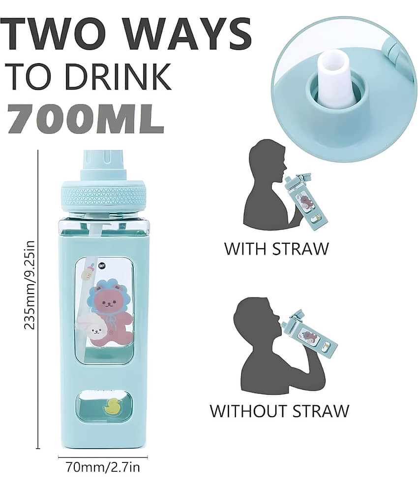 Radhe Fashion Cartoon water bottle for kids, kawaii water bottle Multicolour Plastic School Water Bottle 700 mL ( Set of 1 ) view 2