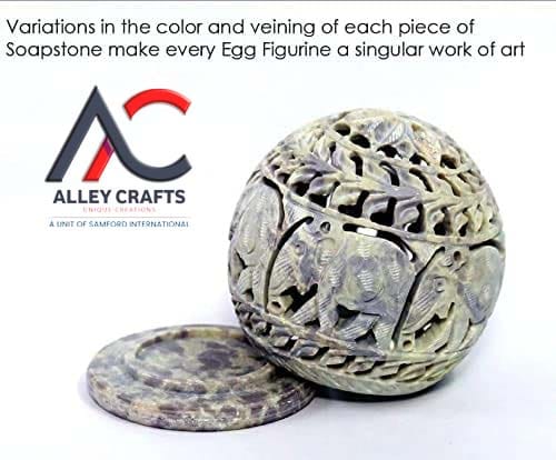 Elephant Carved Soapstone Tea Light or Incense Burner - Ring of Elephants. view 2