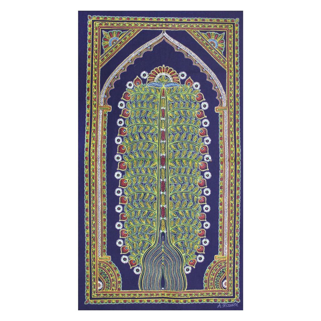 Garvi Gurjari (A Gujarat Govt Enterprise Handmade Rogan Painting - Navy Blue(GGCHRP05) view 2