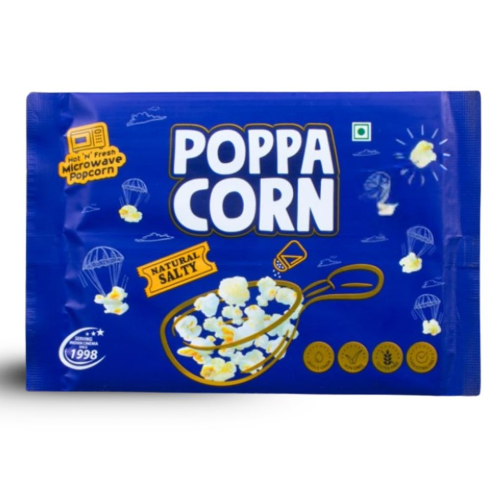 Poppacorn Microwave Popcorn 660gms | Imported Raw Maize | Popcorn Kernels 33gx20 pouches | Ready to Cook | High Expansion | Homemade Healthy Snack | Natural Salty Popcorn | Pack of 20 (660g, Natural Salty) view 2