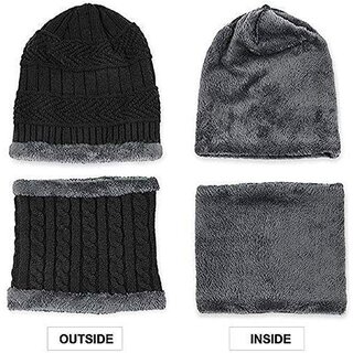 Eastern Club Unisex Black Woolen Winter Cap (Pack of 3) view 2