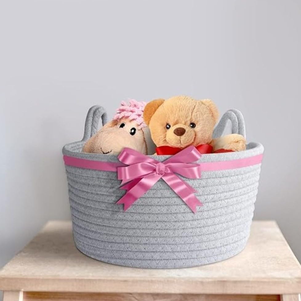Generic Cotton Pack Of_1 Plain Cat Basket 9x5 Inch (Grey)-PID66439 view 2