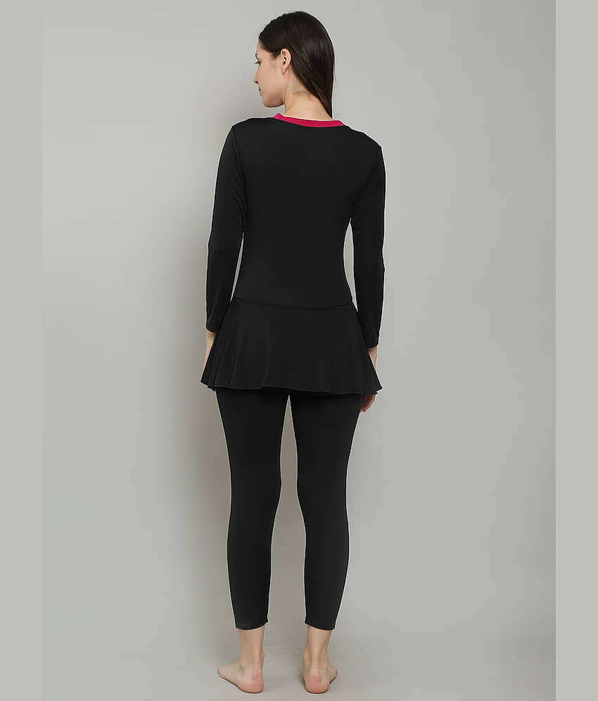MEGASKA Black One Piece Swimming Costume view 2