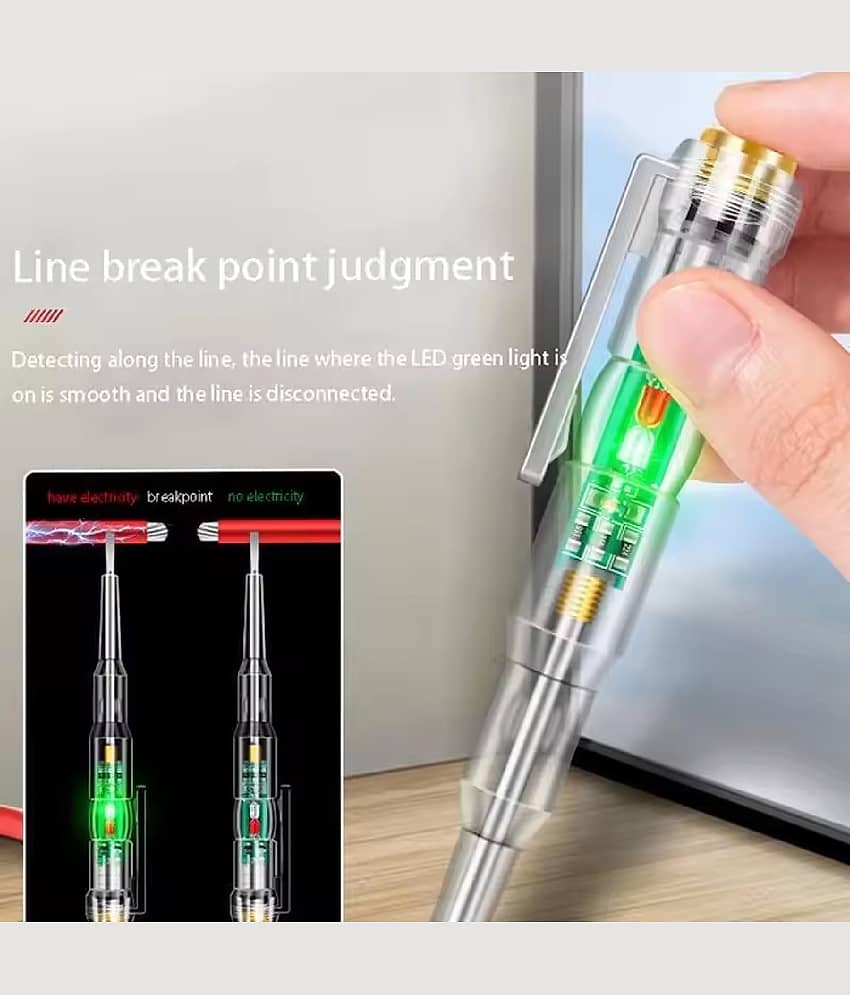 High-Brightness Intelligent Voltage Tester Pen - Multi-function LED Test Pen with Screwdriver for Electric Power Testing, Voltage Tester Detector view 2