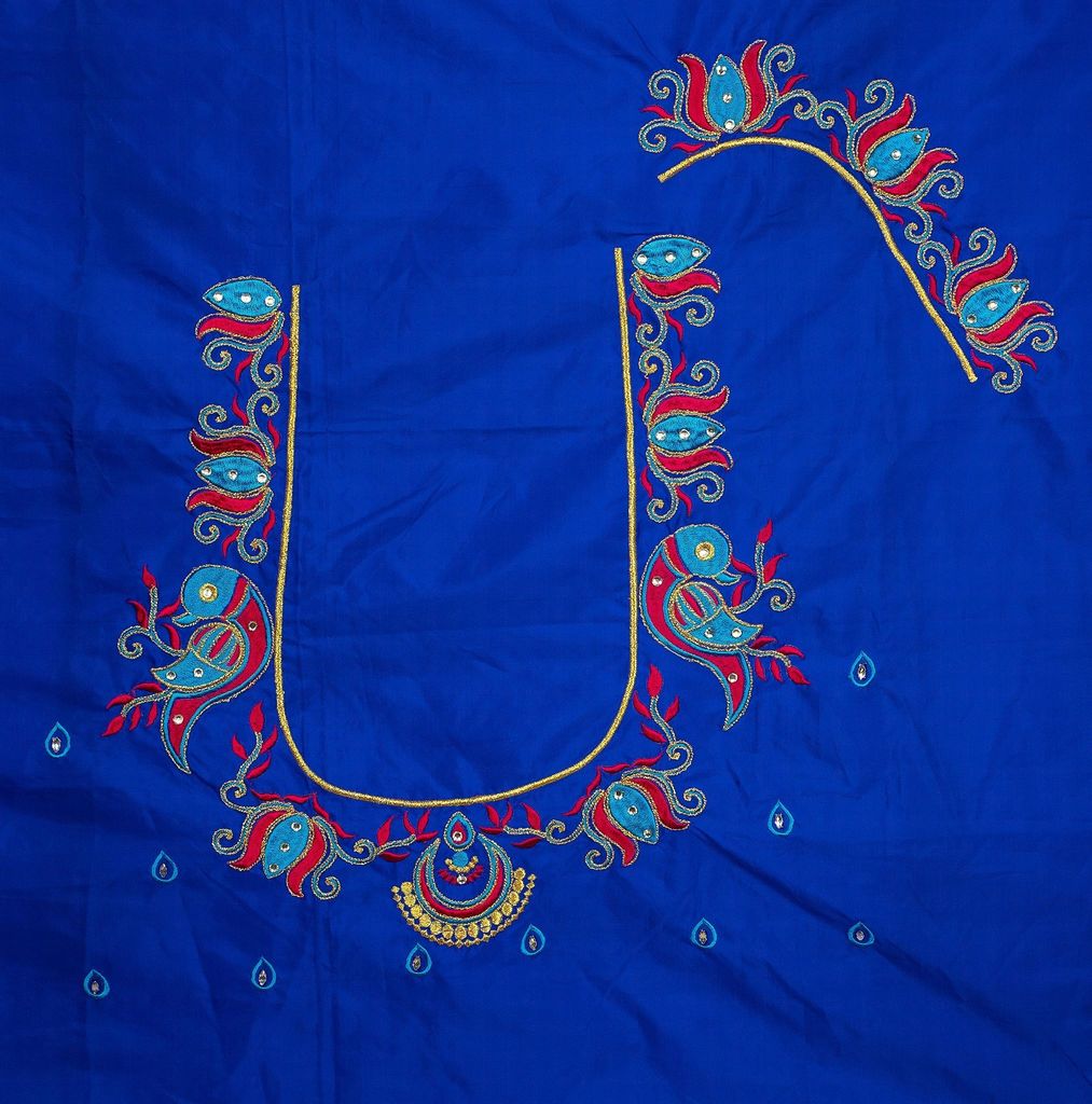 Embroidery designer blouse piece view 2