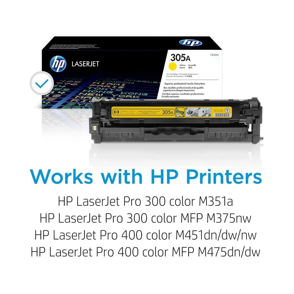 HP 305A Yellow Original LaserJet Toner Cartridge (CE412A) view 2