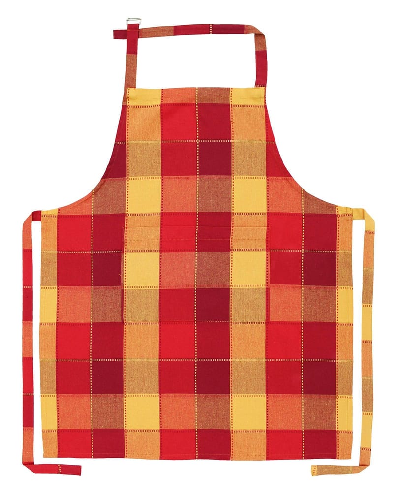 AIRWILL, 100% Cotton Yarn-dyed Designer Weaved Aprons, Sized 65cm in Width & 80cm in Length with 1 Center Pocket, Adjustable Buckle on Top and 2 Long Ties On Both 2 Sides. Pack of 10 Pieces view 2