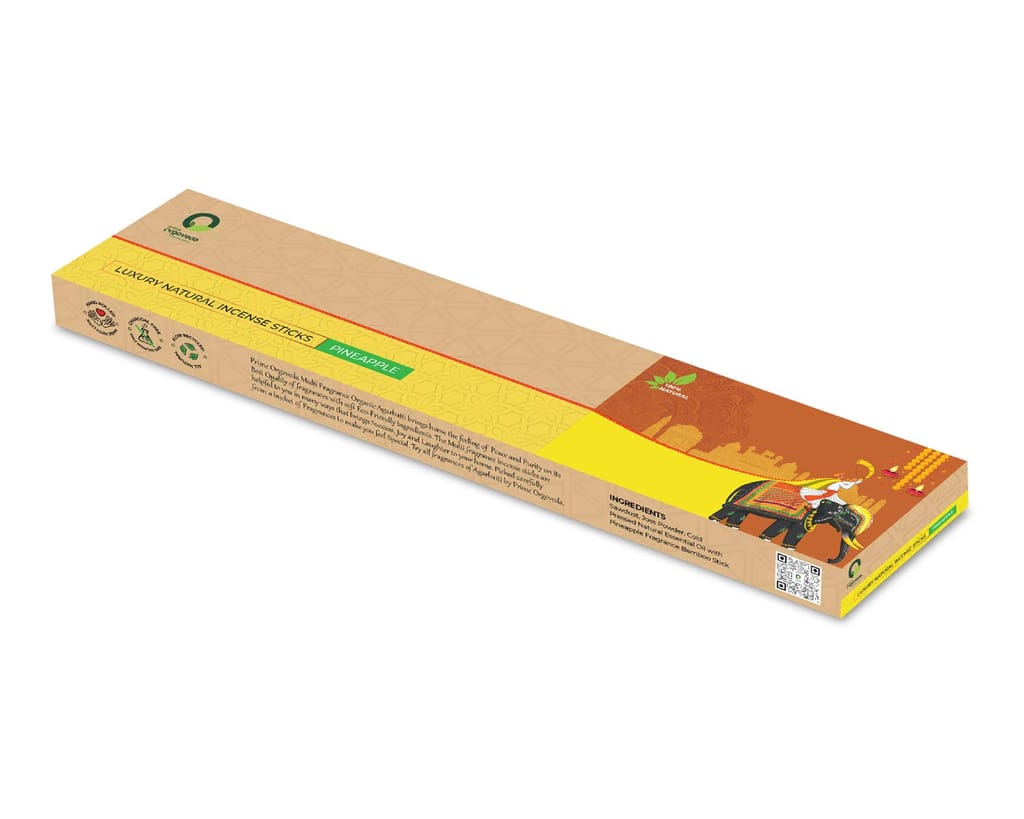 Prime Orgoveda Pineapple Incense Sticks | 100% Natural Organic Handmade - (Pack of 50 Sticks) view 2