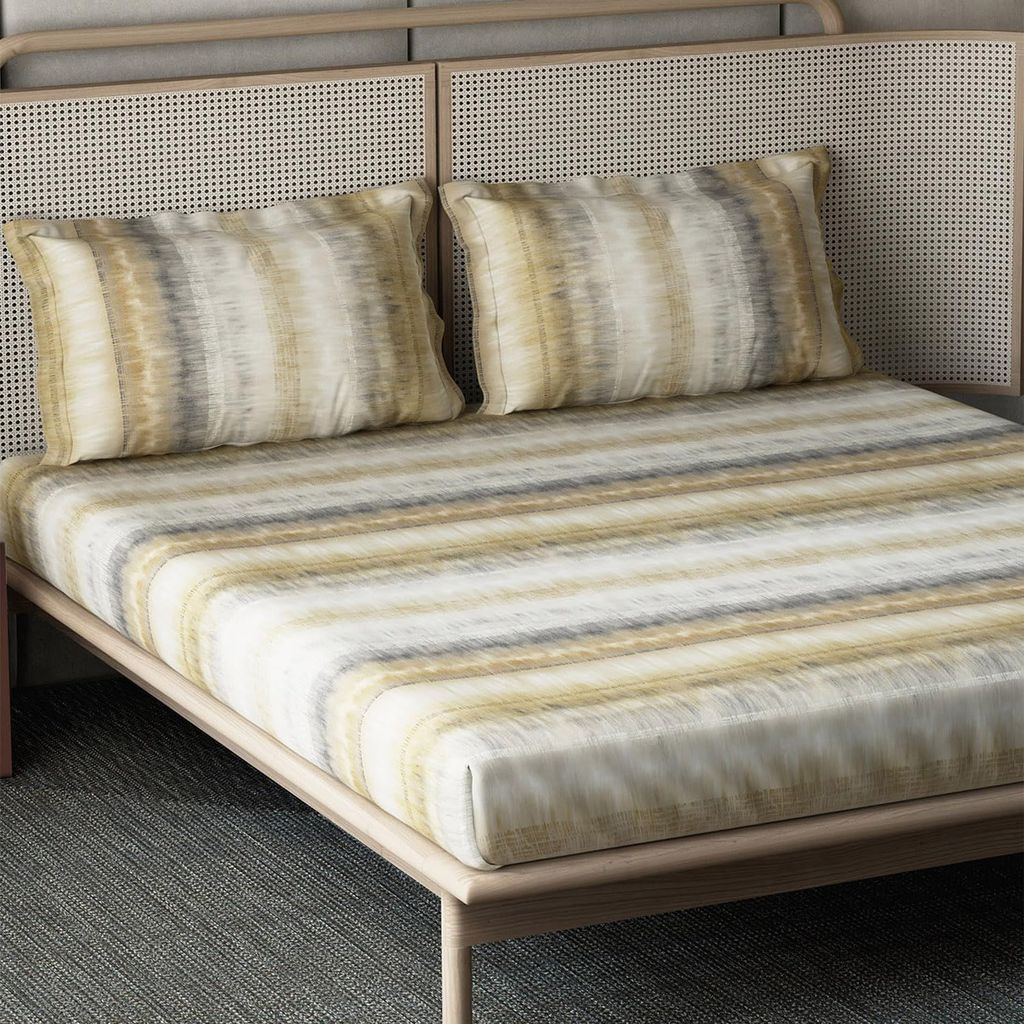 DDECOR - Esteem Collection 100% Cotton Abstract Pattern 210TC Super King |274 CM X 274 CM| Beige view 2
