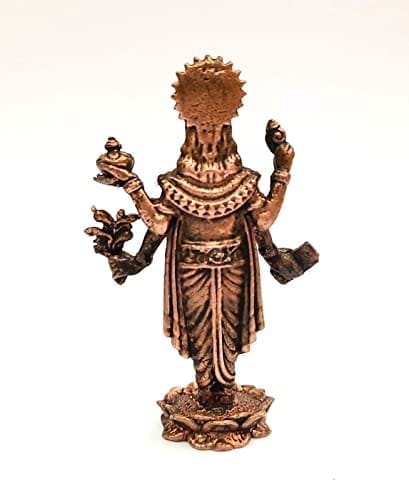 Searchers Paradise - Copper Idols God Dhanvathri, 2.5 inches, Copper Handmade 50 Grams, Patina Antique Finish, Pack of 1 Piece view 2